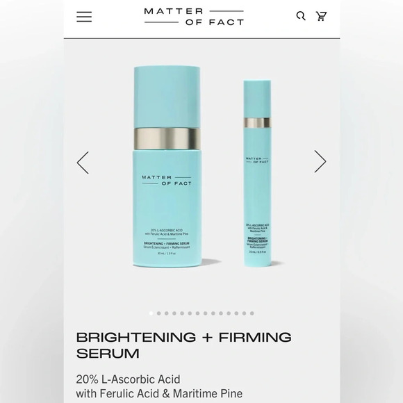 Matter Of Fact Brightening + Firming Serum New In Box 30ml/ 1.0 fl oz.